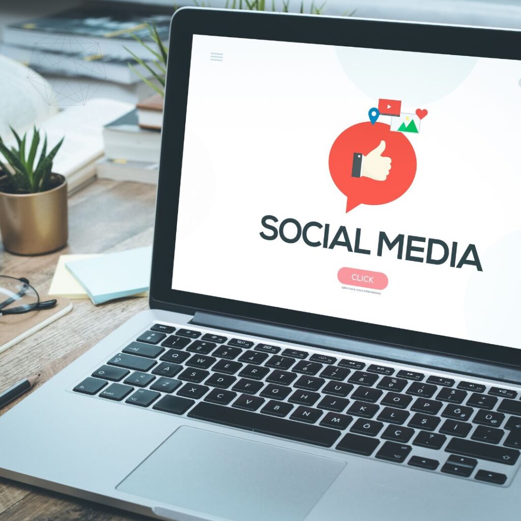 Social media manager working on multiple platforms
